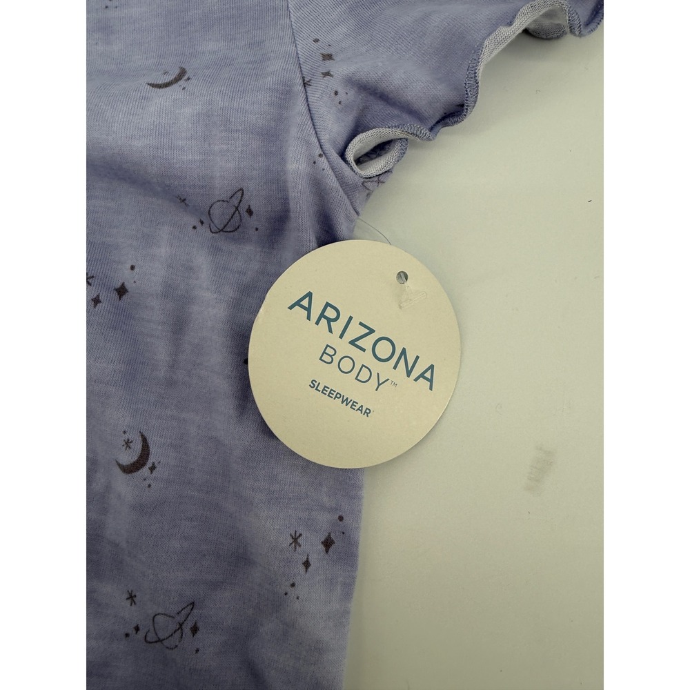 Arizona Body Sleepwear Star Gaze Purple Celestial Moon Star‎ Pajama Top XS NEW - Picture 3 of 4